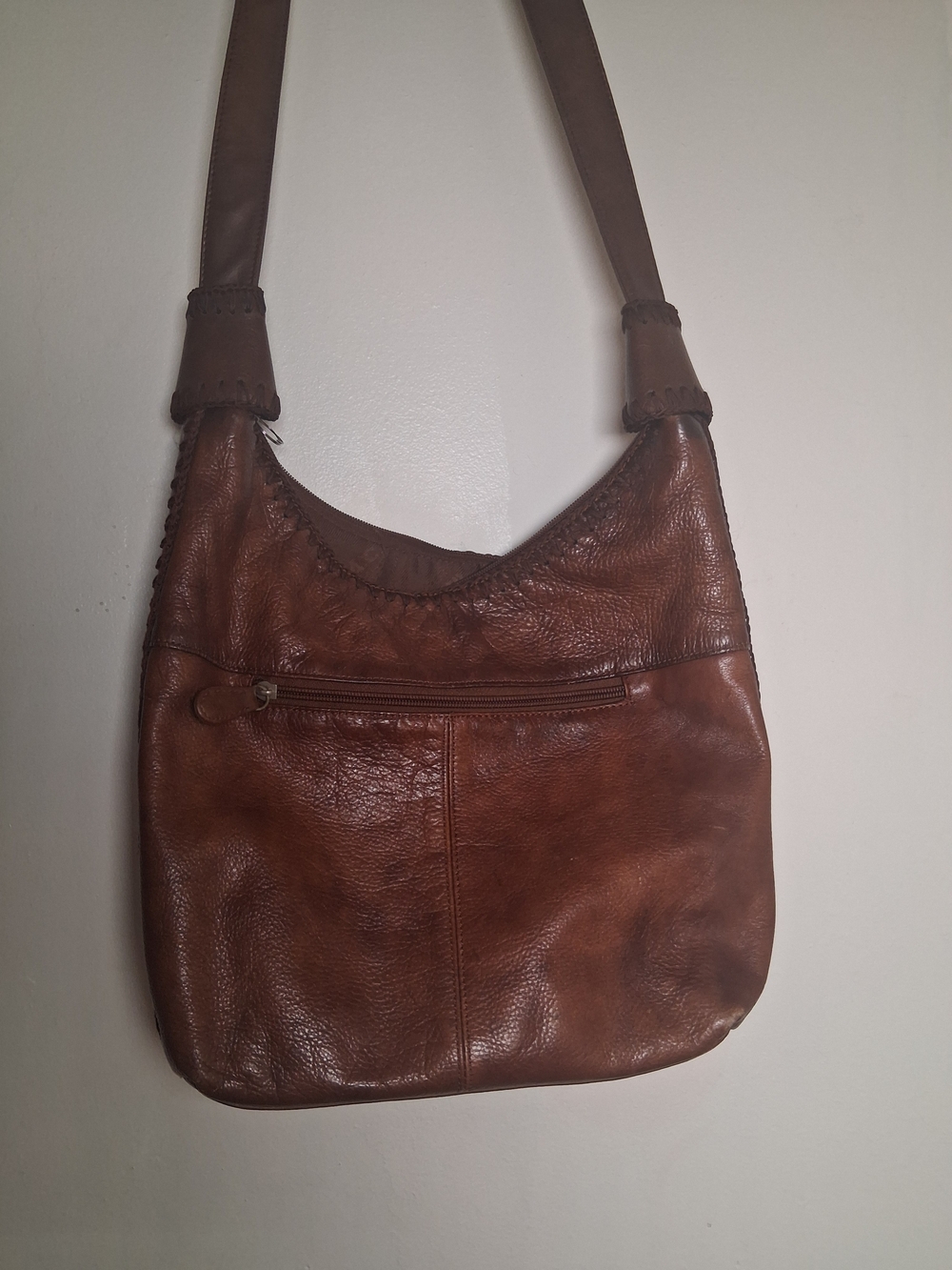 Marc Chantel Classic Brown Leather Shoulder Bag 1990's - Picture 3 of 5